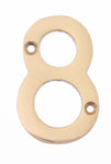 Numeral 8 - Screw Fix - 75mm - Polished Brass - tradefit - 1