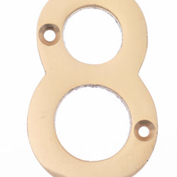 Numeral 8 - Screw Fix - 75mm - Polished Brass - tradefit
