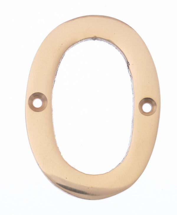 Numeral 0 - Screw Fix - 75mm - Polished Brass - tradefit - Featured Image