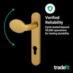 Polished Brass UPVC Lever Pad Door Handles - 92mm PZ Centres - 122mm Fixing Centres - 212 x 34mm - tradefit - 7