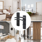 Euroda - Plus Black Lever Fire Door Handles - Bathroom - FD30/60 - tradefit - 6