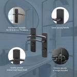 Euroda - Plus Black Lever Fire Door Handles - Bathroom - FD30/60 - tradefit - 3