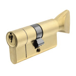 5 Pin 45/45mm 90mm [40+40+10mm] Euro Cylinder and Turn - Keyed Alike - Satin Brass - tradefit - 1