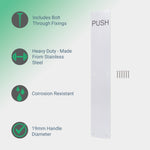 Engraved Push Finger Plate - 425 x 75 x 1.2mm Radius Corners - Polished Stainless Steel - tradefit - 2