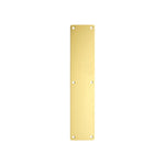 Door Finger Push Plate - 75mm x 350mm - Radius - Satin Brass - tradefit - 1