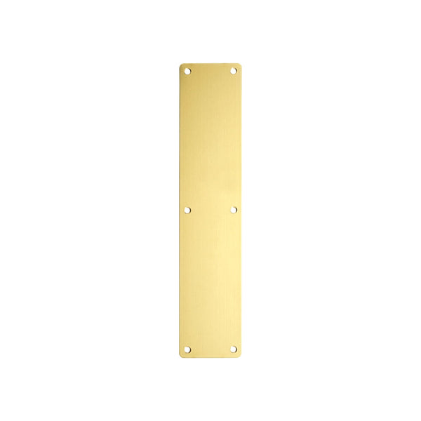Door Finger Push Plate - 75mm x 350mm - Radius - Satin Brass - tradefit - Featured Image
