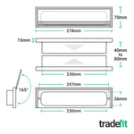 FD30/60 Fire Rated Telescopic Draught Proof Letter Plate - 250mm - Black - tradefit - 2