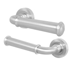 Claro Satin Nickel Lever on Rose Door Handles - Heavy Duty - FD30/60 Rated - tradefit