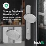 Silver UPVC Lever Pad Door Handles - 92mm PZ Centres - 122mm Fixing Centres - 245 x 34mm - tradefit - 5