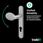 Silver UPVC Lever Pad Door Handles - 92mm PZ Centres - 122mm Fixing Centres - 245 x 34mm - tradefit - 7