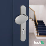 Silver UPVC Lever Pad Door Handles - 92mm PZ Centres - 122mm Fixing Centres - 245 x 34mm - tradefit - 6