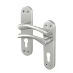 Nola Satin Nickel Lever on Backplate Door Handle - Euro - tradefit - 1