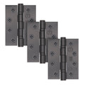 Black Fire Door Hinges - 4 Inch/102mm - Grade 13 Steel Ball Bearing - Pack 3