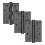 Black Fire Door Hinges - 4 Inch/102mm - Grade 13 Steel Ball Bearing - Pack 3 - tradefit - 1