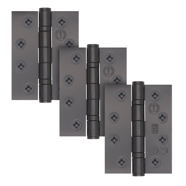 Black Fire Door Hinges - 4 Inch/102mm - Grade 13 Steel Ball Bearing - Pack 3 - tradefit - Featured Image
