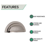 Victorian Drawer Pull - 91x41mm - 76mm Centres - Polished Nickel - tradefit - 2