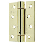 Spring Hinges Single Action Fire Door Pack 3 Self Closing - 102x76x2.7mm - Brass Plated - Pack of 3 - tradefit - 2