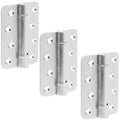 Spring Hinges Single Action Fire Door Pack 3 Self Closing - RADIUS CORNERS - 102x76x2.7mm - Satin Chrome - Pack of 3