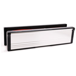 30 Minute Intumescent ABS Frame Telescopic Letterbox - Polished Silver 250mm - tradefit