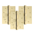 Polished Brass Fire Door Hinges – 4 Inch/102mm – Grade 11 Steel Ball Bearing – Pack of 3 Hinges