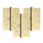 Polished Brass Fire Door Hinges – 4 Inch/102mm – Grade 11 Steel Ball Bearing – Pack of 3 Hinges - tradefit - 1