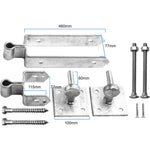 Field Gate Hinge Set Double Strap Hook On Plate - (24