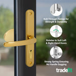 Polished Brass UPVC Lever Pad Door Handles - 68mm PZ Centres - 215mm Fixing Centres - 245 x 32mm - tradefit - 4