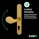 Polished Brass UPVC Lever Pad Door Handles - 68mm PZ Centres - 215mm Fixing Centres - 245 x 32mm - tradefit - 7