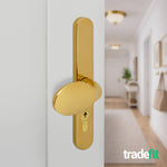 Polished Brass UPVC Lever Pad Door Handles - 68mm PZ Centres - 215mm Fixing Centres - 245 x 32mm - tradefit - 6