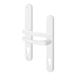 White UPVC Door Handles - 92mm PZ Centres - 240mm Fixing Centres - 270 x 32mm - tradefit - 1