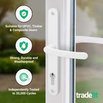 White UPVC Door Handles - 92mm PZ Centres - 240mm Fixing Centres - 270 x 32mm - tradefit - 3