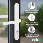 White UPVC Door Handles - 92mm PZ Centres - 240mm Fixing Centres - 270 x 32mm - tradefit - 4