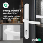 White UPVC Door Handles - 92mm PZ Centres - 240mm Fixing Centres - 270 x 32mm - tradefit - 5