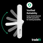 White UPVC Door Handles - 92mm PZ Centres - 240mm Fixing Centres - 270 x 32mm - tradefit - 7