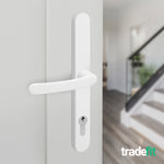White UPVC Door Handles - 92mm PZ Centres - 240mm Fixing Centres - 270 x 32mm - tradefit - 6