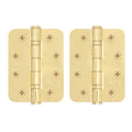 PVD Brass Fire Door Hinges - 4 Inch/102mm - Grade 13 Steel Ball Bearing - Pack 2 - Radius