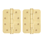 PVD Brass Fire Door Hinges - 4 Inch/102mm - Grade 13 Steel Ball Bearing - Pack 2 - Radius - tradefit - 1