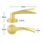 Nola Satin Brass Lever on Rose Door Handle Kit - Standard Duty FD30/60 - 80mm Euro Sashlock and Double Cylinder - Keyed to Differ - tradefit - 3