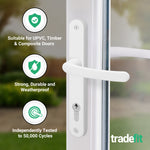 White UPVC Door Handles - 92mm PZ Centres - 215mm Fixing Centres - 246 x 32mm - tradefit - 3