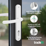 White UPVC Door Handles - 92mm PZ Centres - 215mm Fixing Centres - 246 x 32mm - tradefit - 4