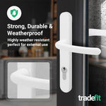 White UPVC Door Handles - 92mm PZ Centres - 215mm Fixing Centres - 246 x 32mm - tradefit - 5