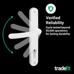 White UPVC Door Handles - 92mm PZ Centres - 215mm Fixing Centres - 246 x 32mm - tradefit - 7