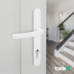 White UPVC Door Handles - 92mm PZ Centres - 215mm Fixing Centres - 246 x 32mm - tradefit - 6