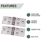 Steel Backflap Cabinet Hinges - 38mm - Self Colour - Pair - EXCLUDING Screws - tradefit - 3