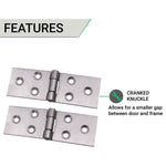 Steel Backflap Cabinet Hinges - 25mm - Self Colour - Pair - EXCLUDING Screws - tradefit - 3