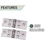 Steel Backflap Cabinet Hinges - 38mm - Self Colour - Pair - EXCLUDING Screws - tradefit - 4