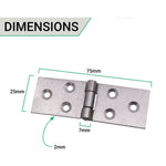 Steel Backflap Cabinet Hinges - 25mm - Self Colour - Pair - EXCLUDING Screws - tradefit - 4