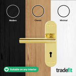 Olbia Brass Plated Lever on Backplate Door Handles - Keyhole - tradefit - 5