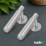 Flores Satin Nickel Lever on Rose Door Handle Kit - Medium Duty FD30/60 - 80mm Sashlock - tradefit - 8