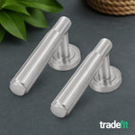 Flores Satin Nickel Lever on Rose Door Handle Kit - Medium Duty FD30/60 - 80mm Euro Sashlock and Double Cylinder - Master Keyed - tradefit - 8